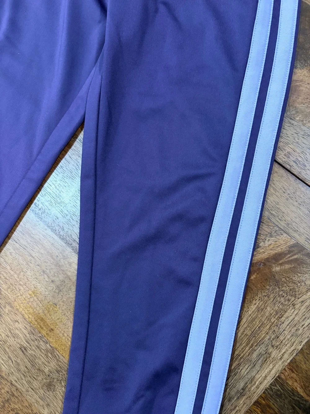 adidas Girls Track Jacket and Pants Suit Set Purple with Lavender Stripes Sz 6 S
